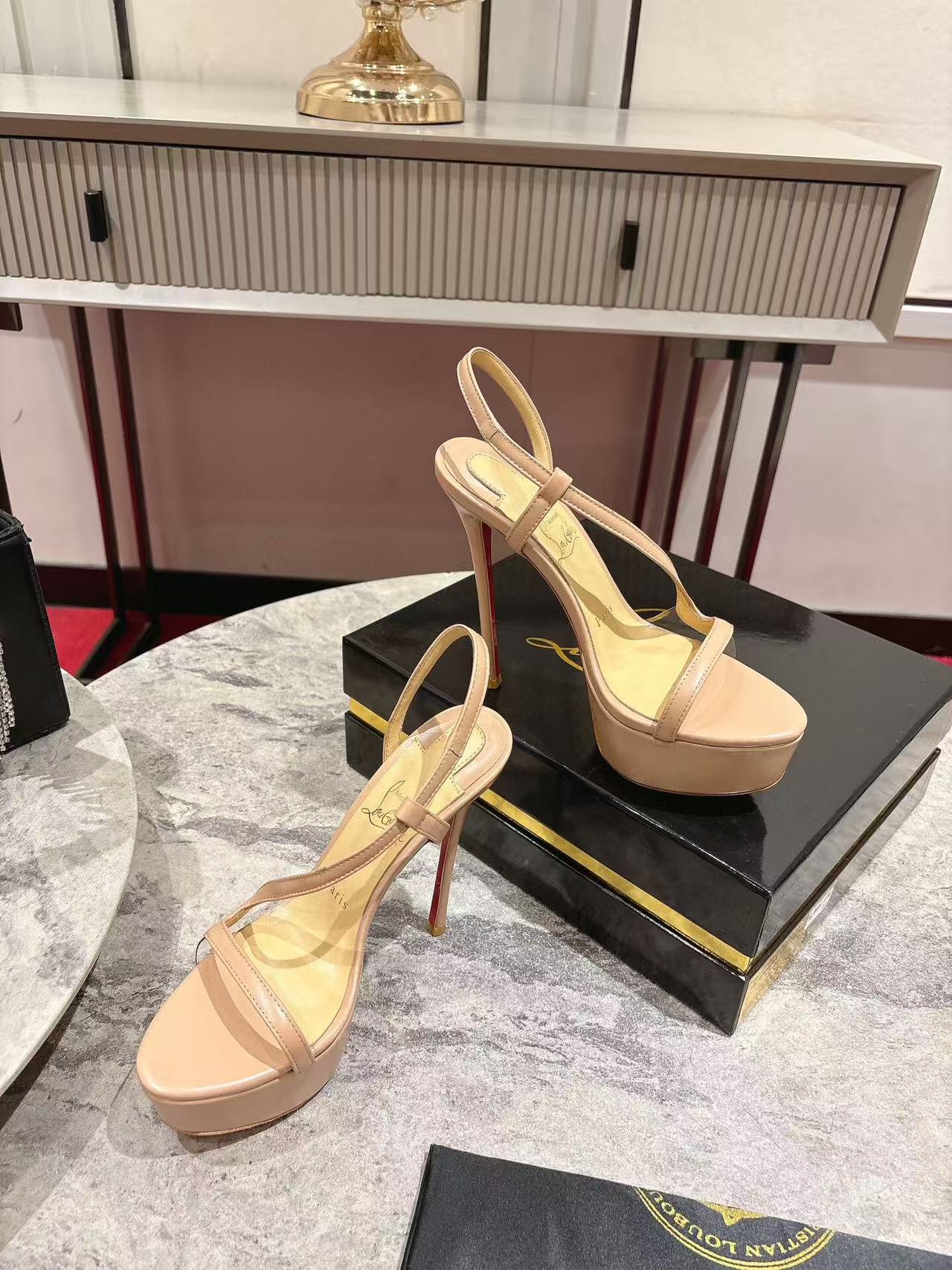 CL 2026 Rosalie Alta 150mm Sandal Beige Leather