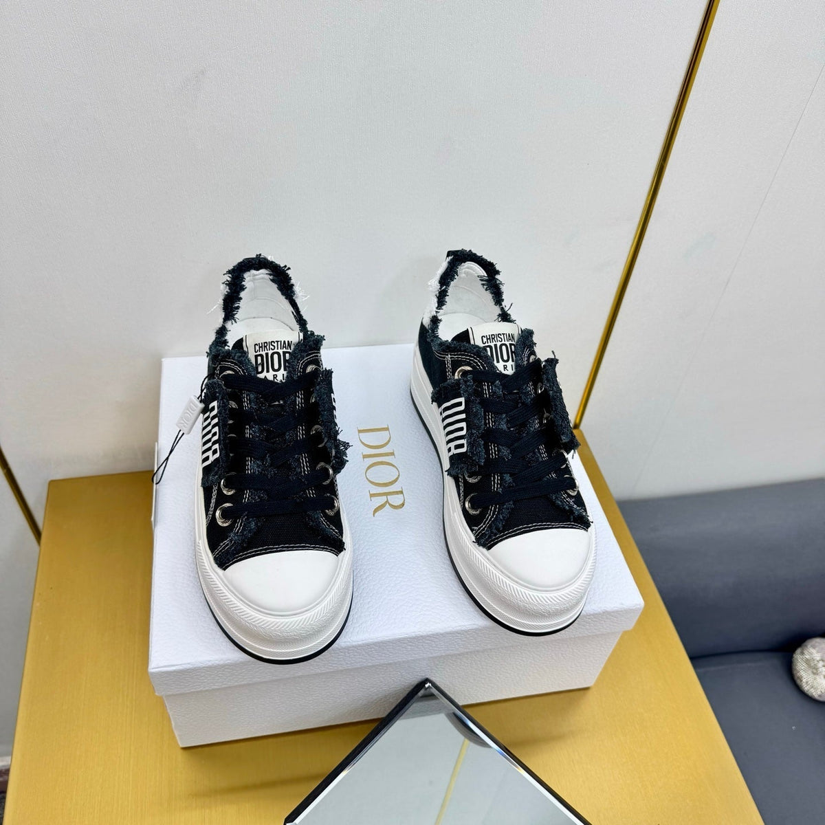 CD 26s Platform Sneaker 50mm Black Canvas 472915
