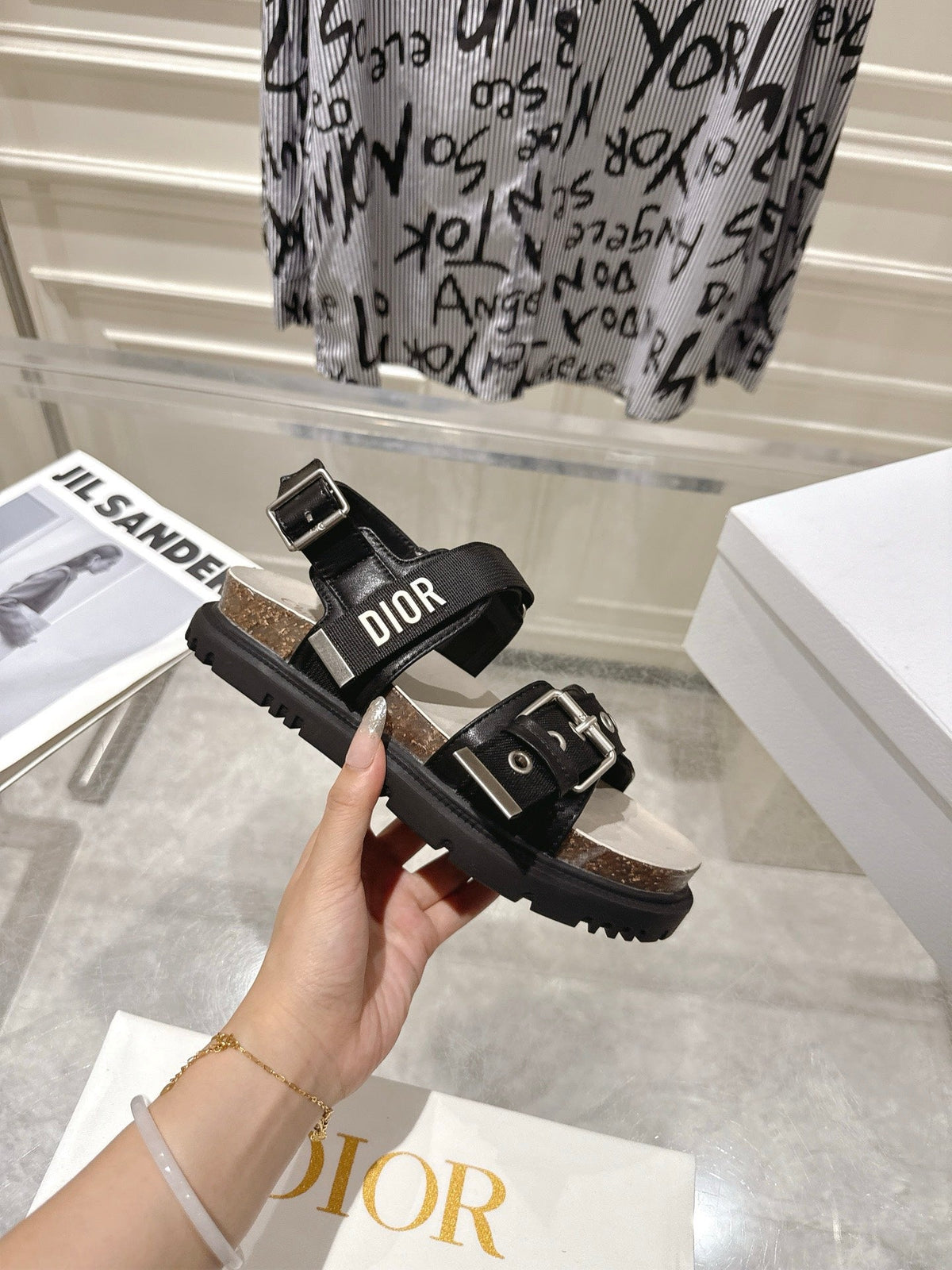 CD 26s Buckle Sandals Black Canvas 174928