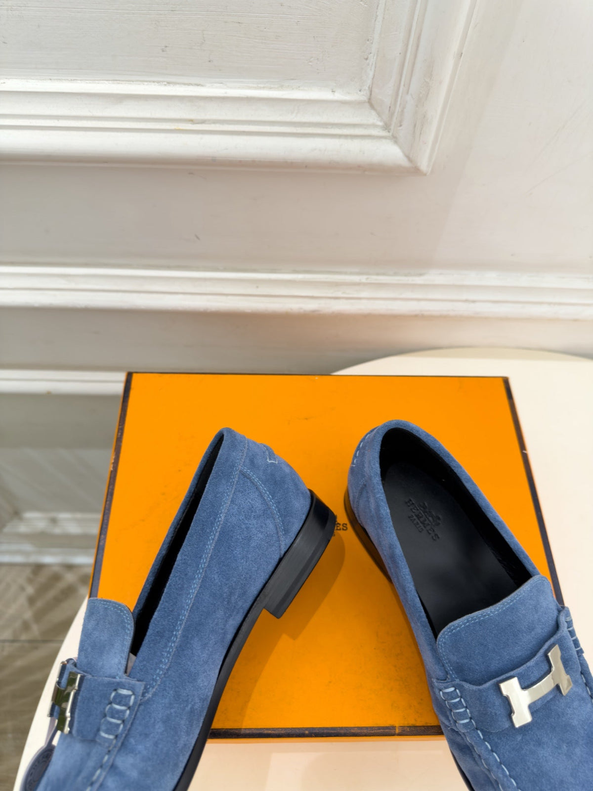 HM 26ss Nova Loafers Paris Buckle Suede Goatskin 165020