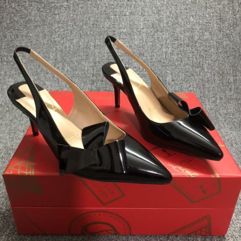 CL Clare Nodo Slingback Pumps Patent Leather Black