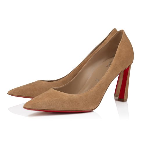 CL Condora Pumps 85mm Veau Velours Lionne Beige