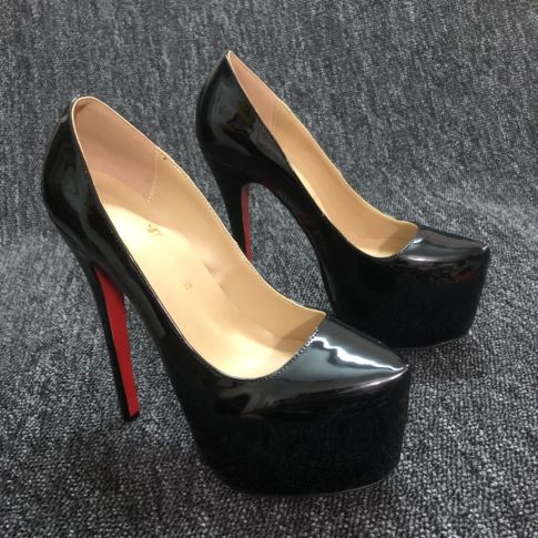 CL Daffodile Platform Pumps 160mm Patent Leather Black