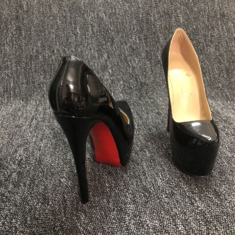 CL Daffodile Platform Pumps 160mm Patent Leather Black