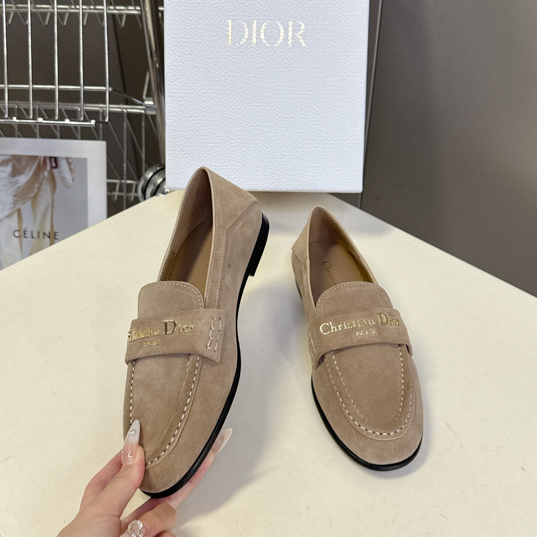 CD Boy Loafer Rope 5mm Beige Suede Calfskin 492542