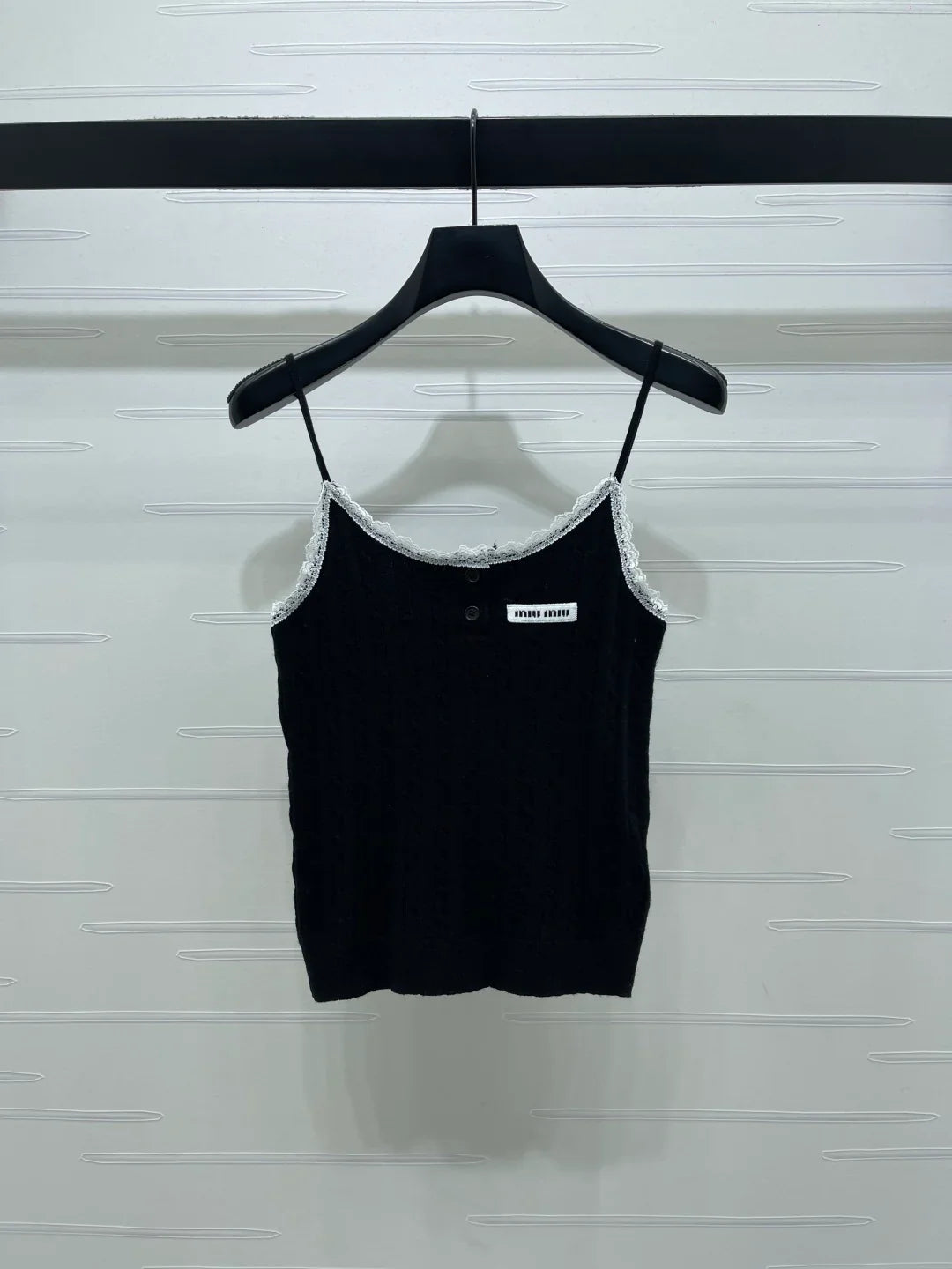 Miumiu 2026 Lace-Trimmed Knit Camisole Wool