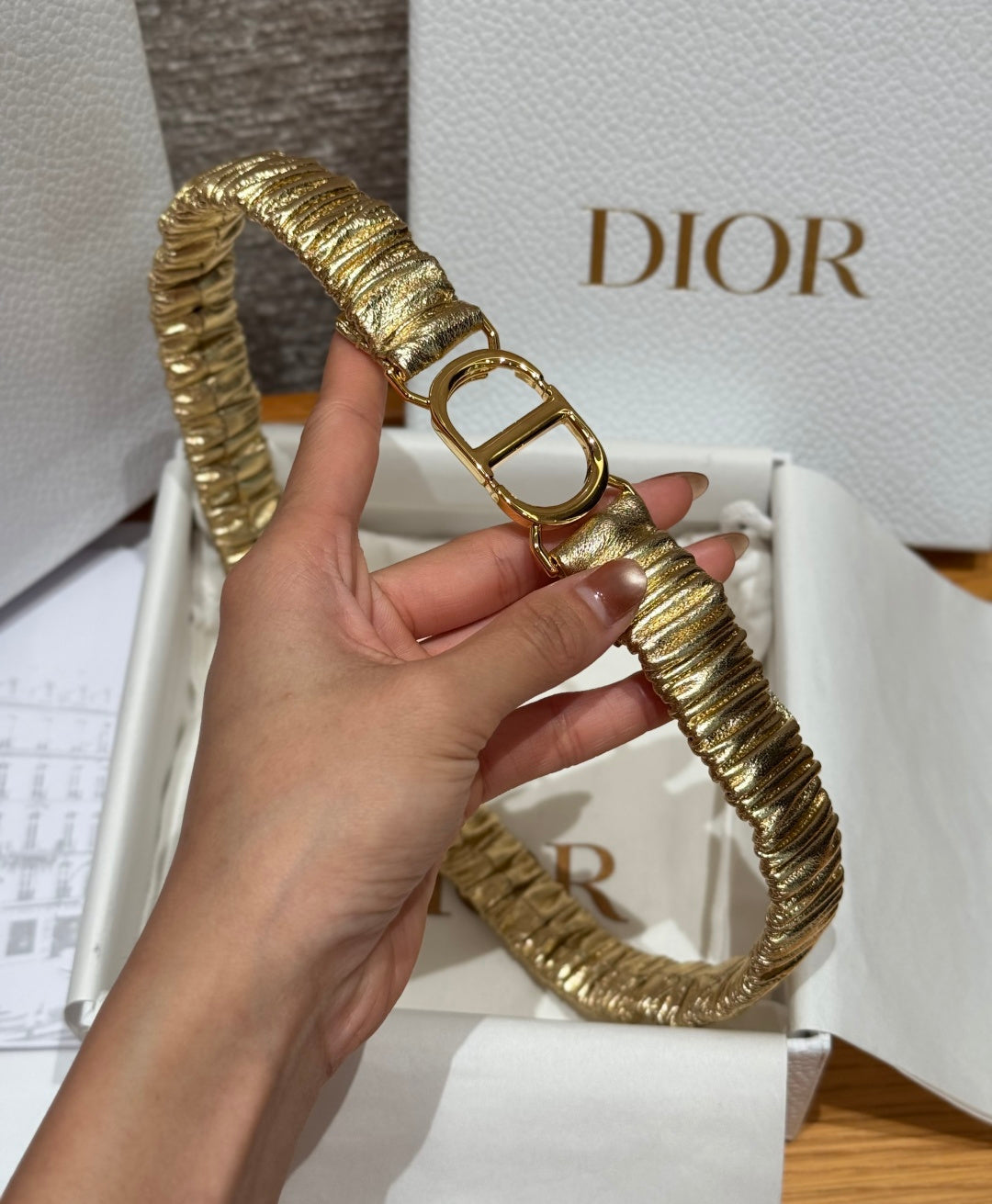 Dior 2026 Montaigne Elastic Belt 20mm Lambskin