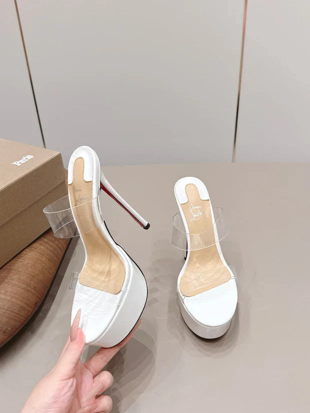 Christian Louboutin 2026 Just Nothing Alta Sandal 140mm PVC And Patent Leather 875845