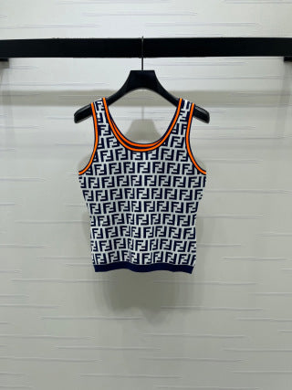Fendi Jacquard Knit Vest Rayon Polyester 392694