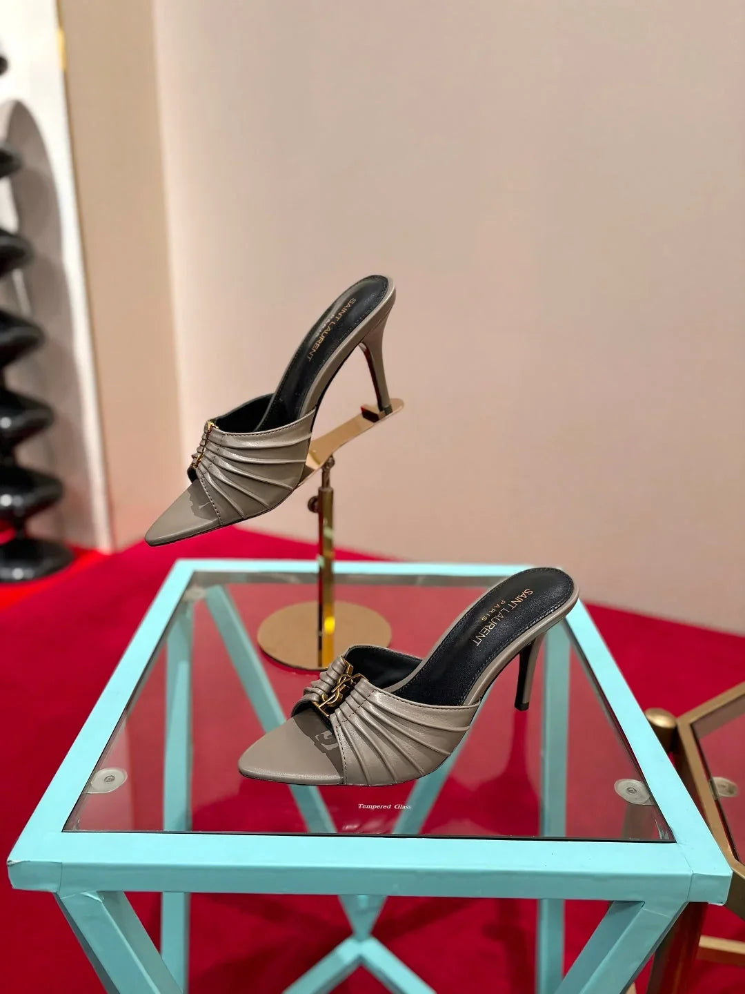 YSL 2026 Sandal 10cm Smooth Calfskin 925205