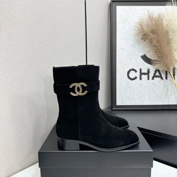 Chanel 2026 Metiers D'art Ankle Boots 45mm Suede Cowhide 986193