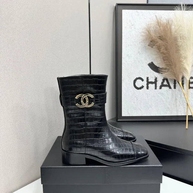 Chanel 2026 Metiers D'art Ankle Boots 45mm Suede Cowhide 986193