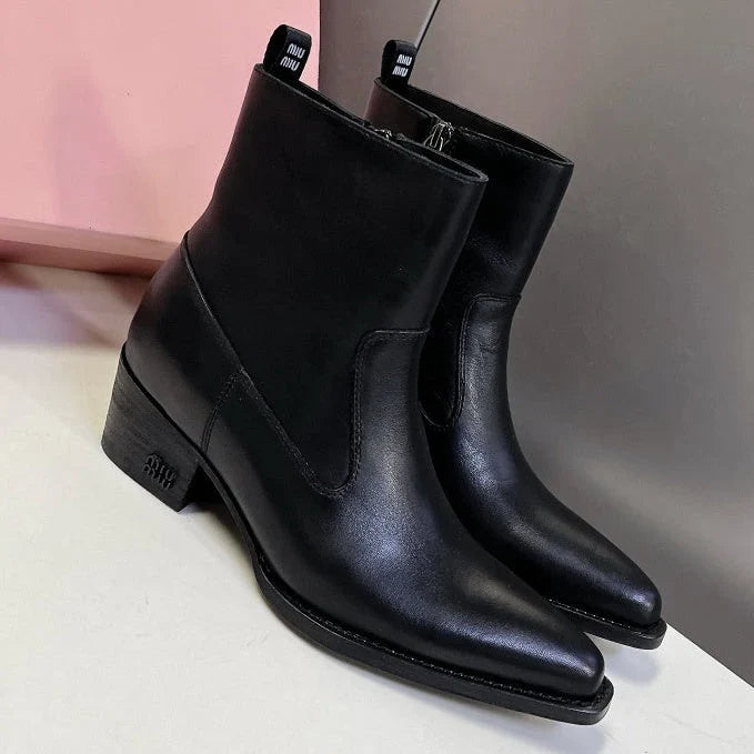 Miu Miu 2026 Western Ankle Boots Suede Leather 994192