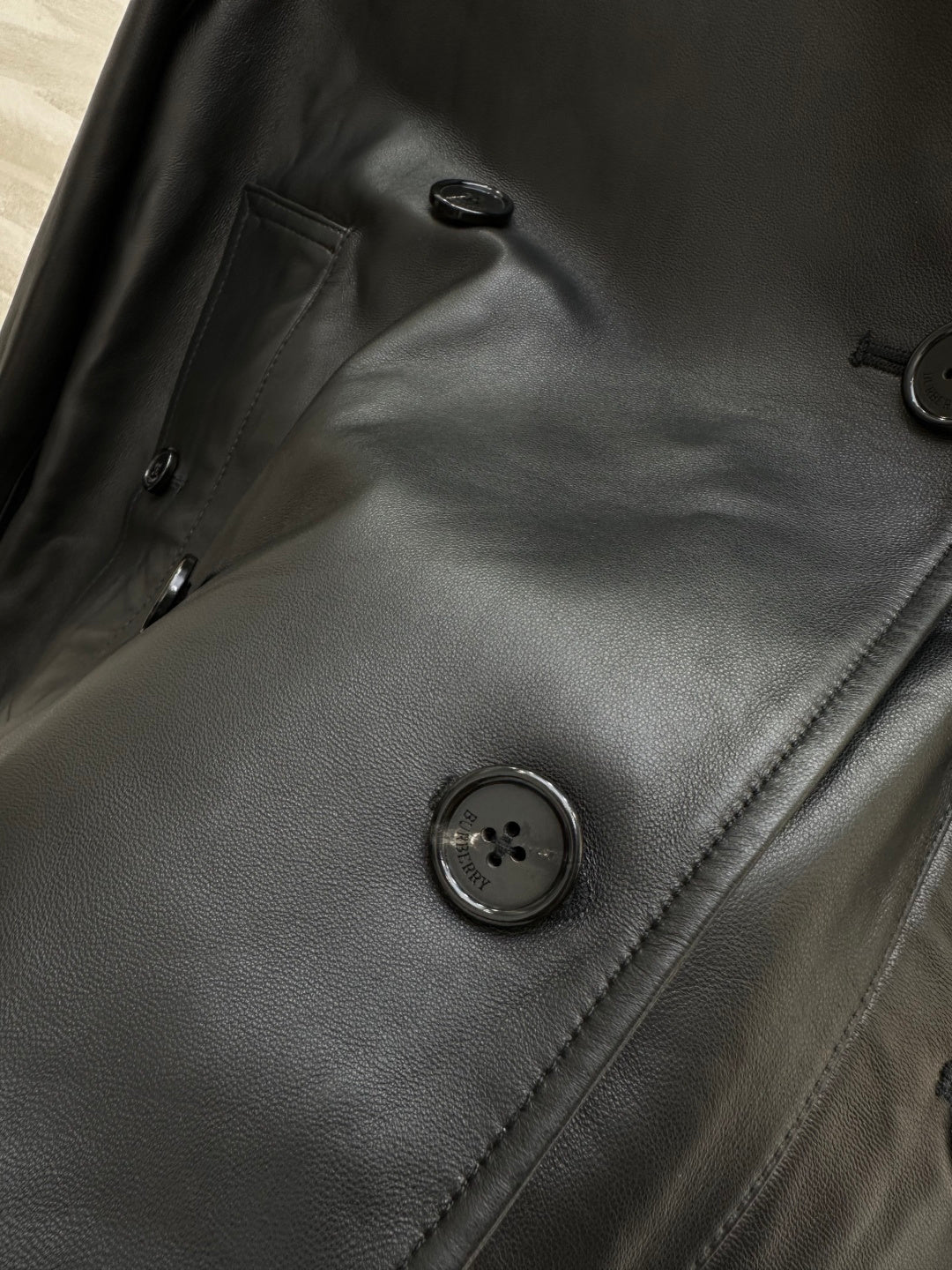 BRR Mayfair Trench Jacket Black Lambskin 427347