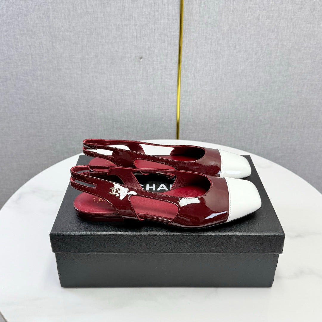 Chanel 26s Slingback Flats Leather 167777