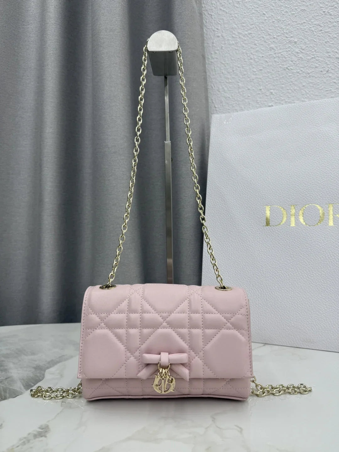 Dior 2026 Chain Bag 21cm Fabric Lambskin