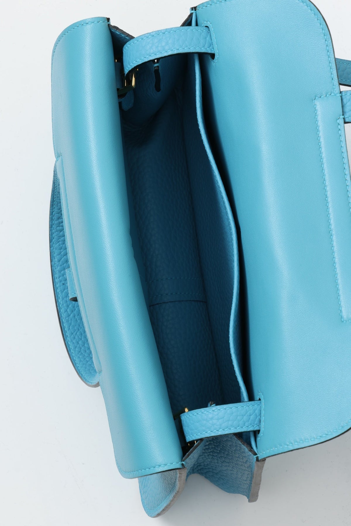 High-end Hermes 2026 Halzan Bag 25cm Candy Blue Swift Leather