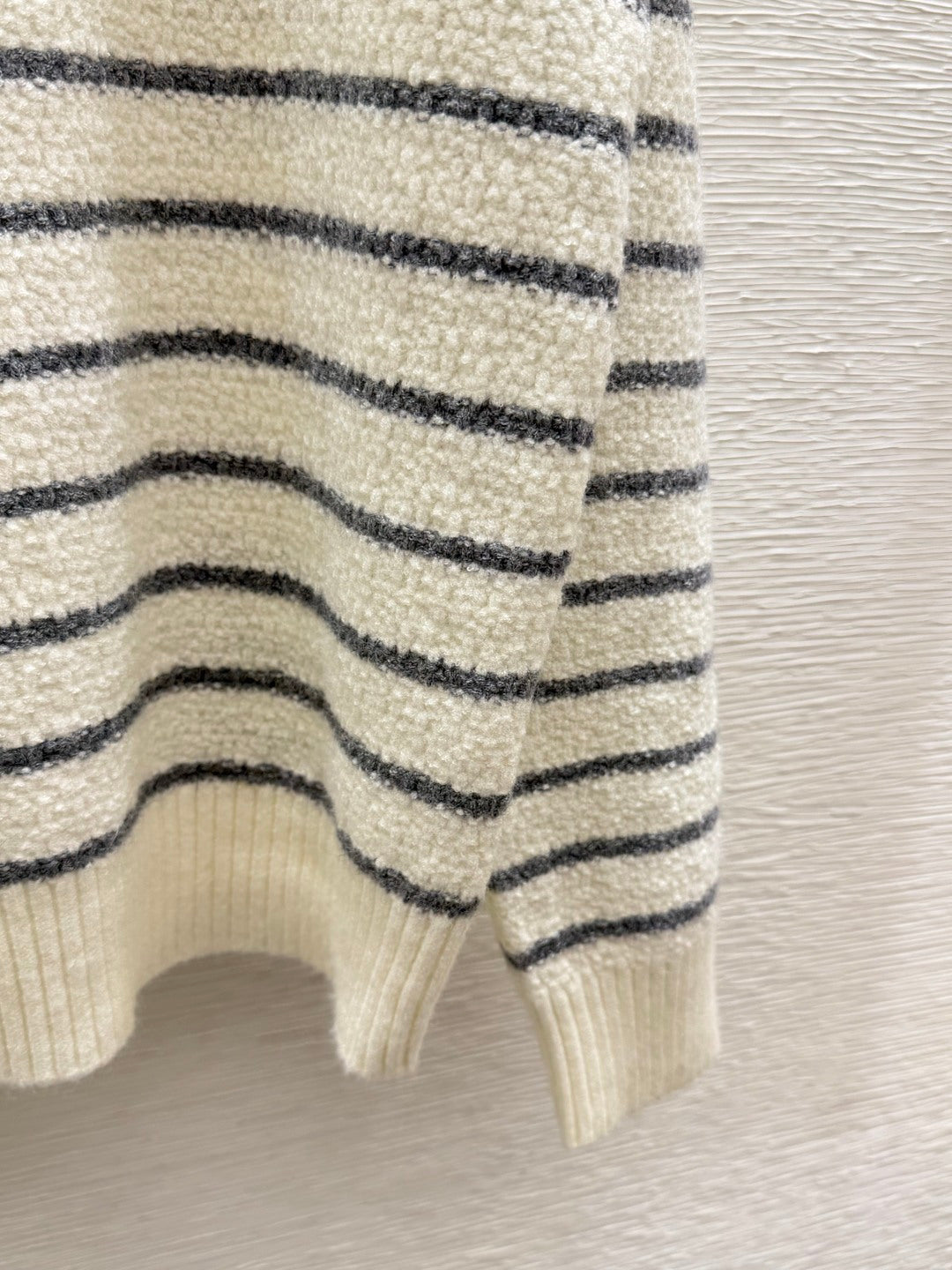 LW 26FW Striped Half-Zip Knit Sweater High Collar Chest Logo Wool 313348