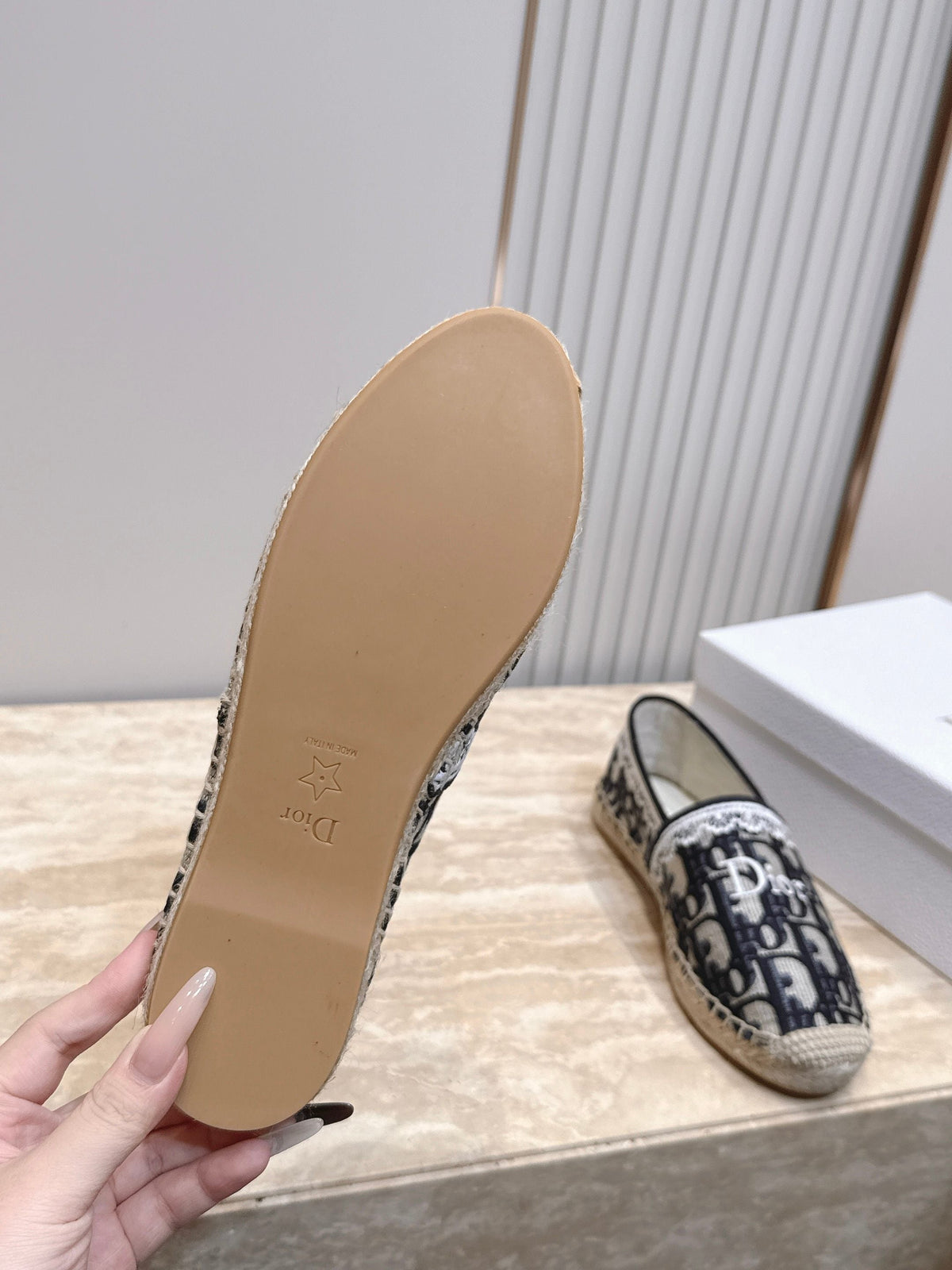 Dior 26s Siroco Espadrille Black White Dior Oblique Embroidered Canvas