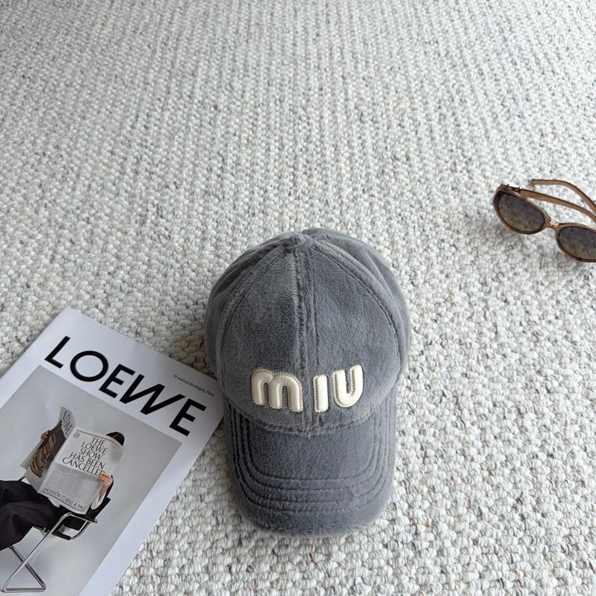 Miumiu Fleece Baseball Cap 515563