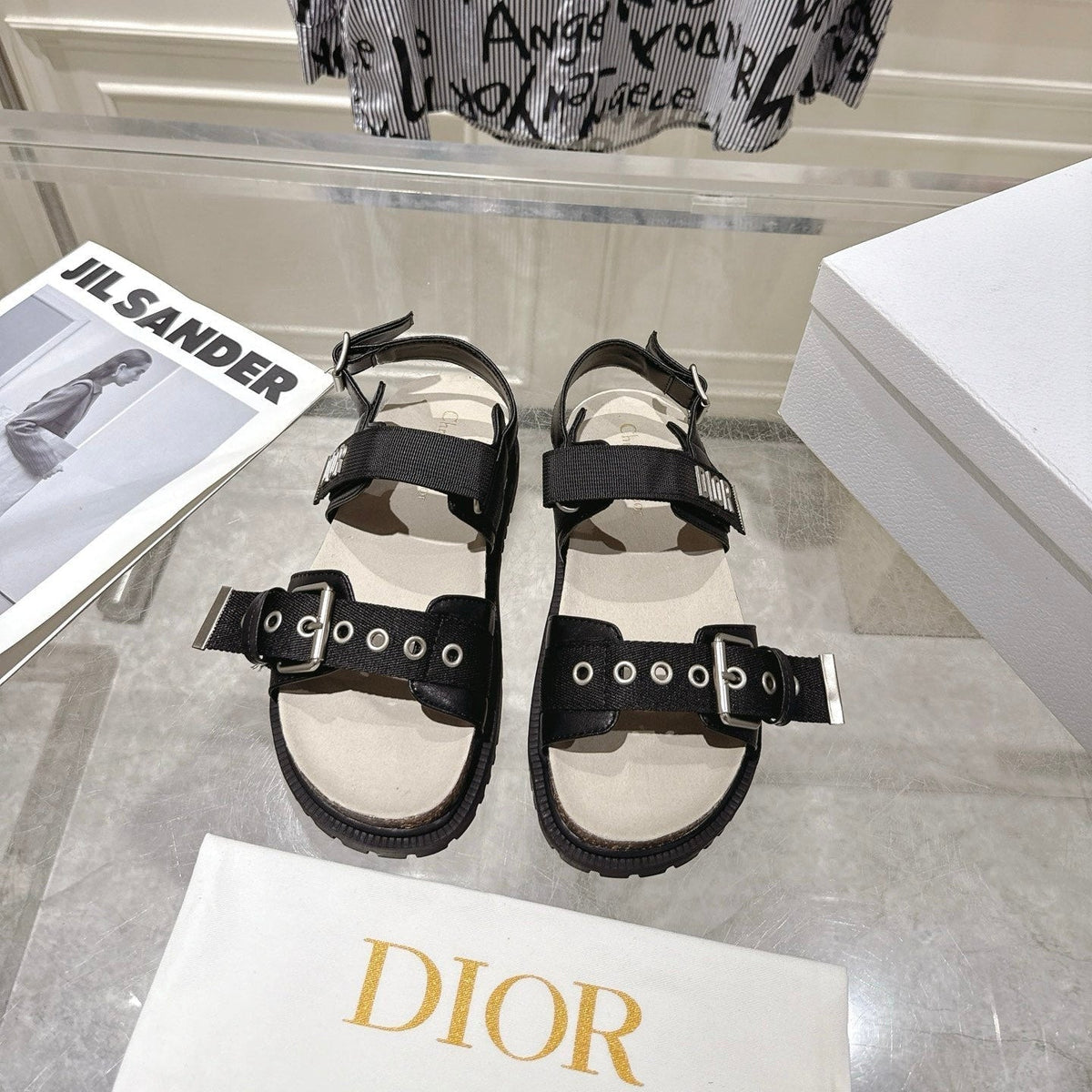 CD 26s Buckle Sandals Black Canvas 174928