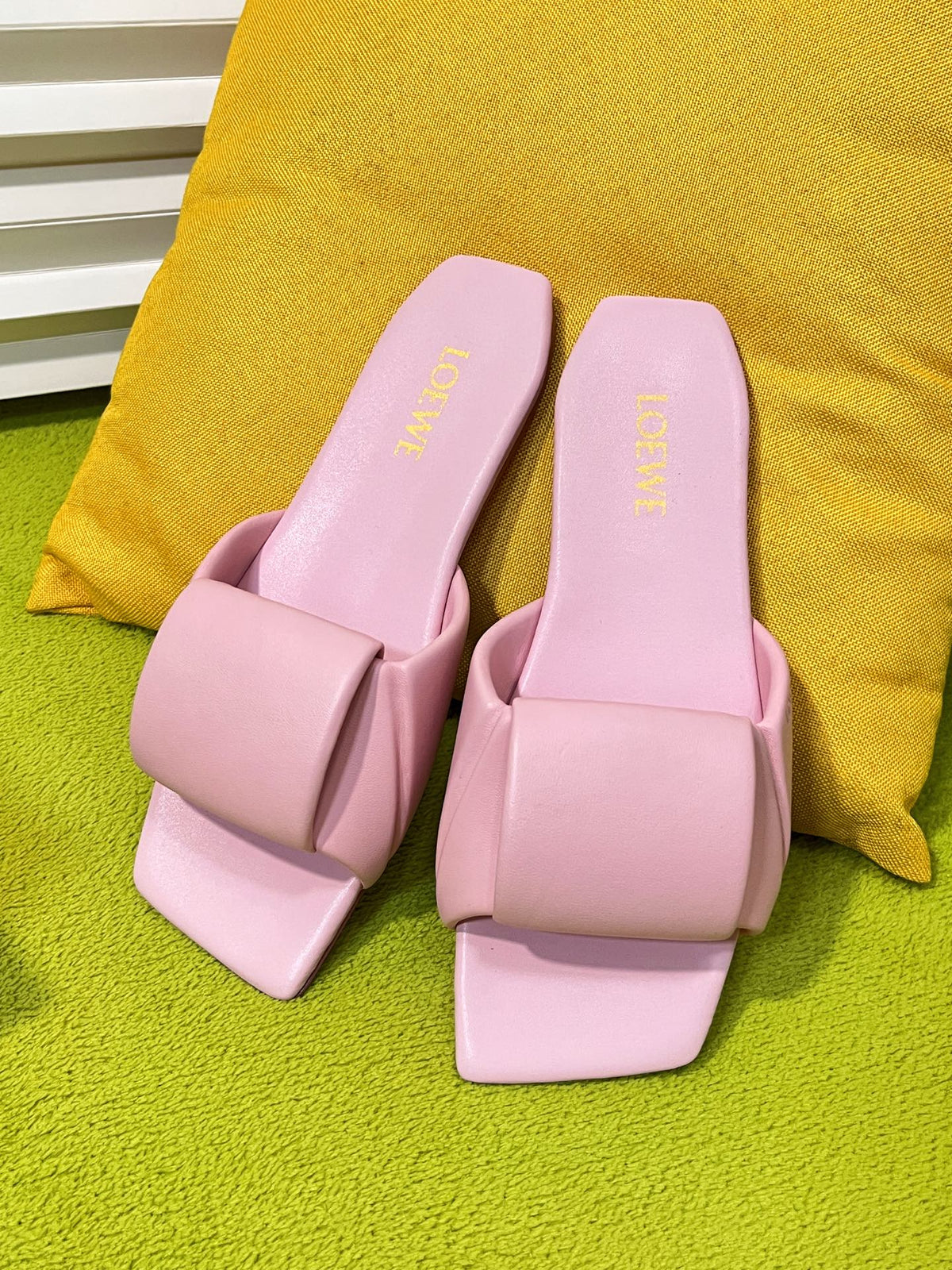 LW 26S Origami Slide Sandals Pink Leather 137668