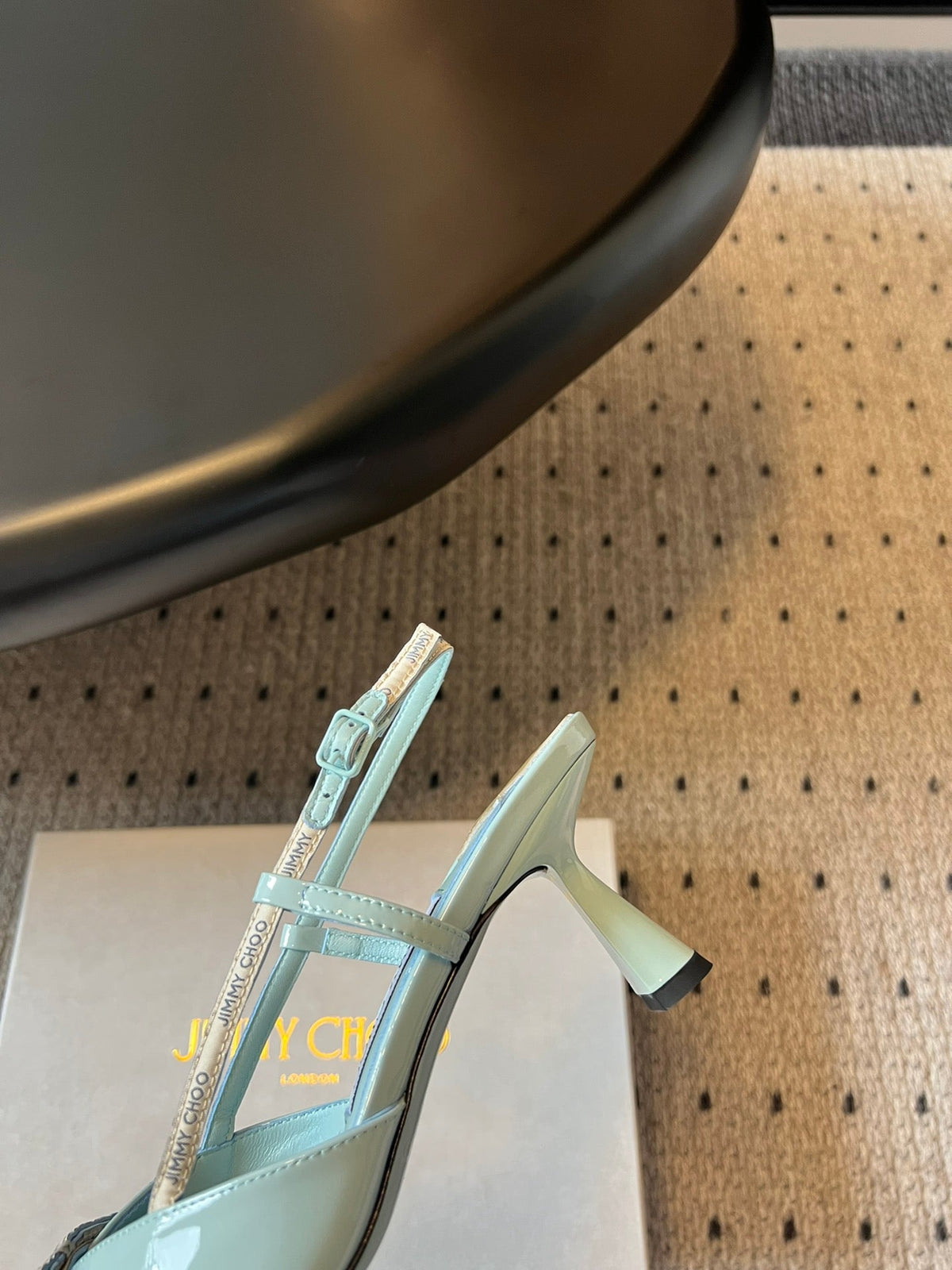 Jimmy Choo 26S Slingback Heels 6.5cm Pastel Blue Patent Calfskin 627194