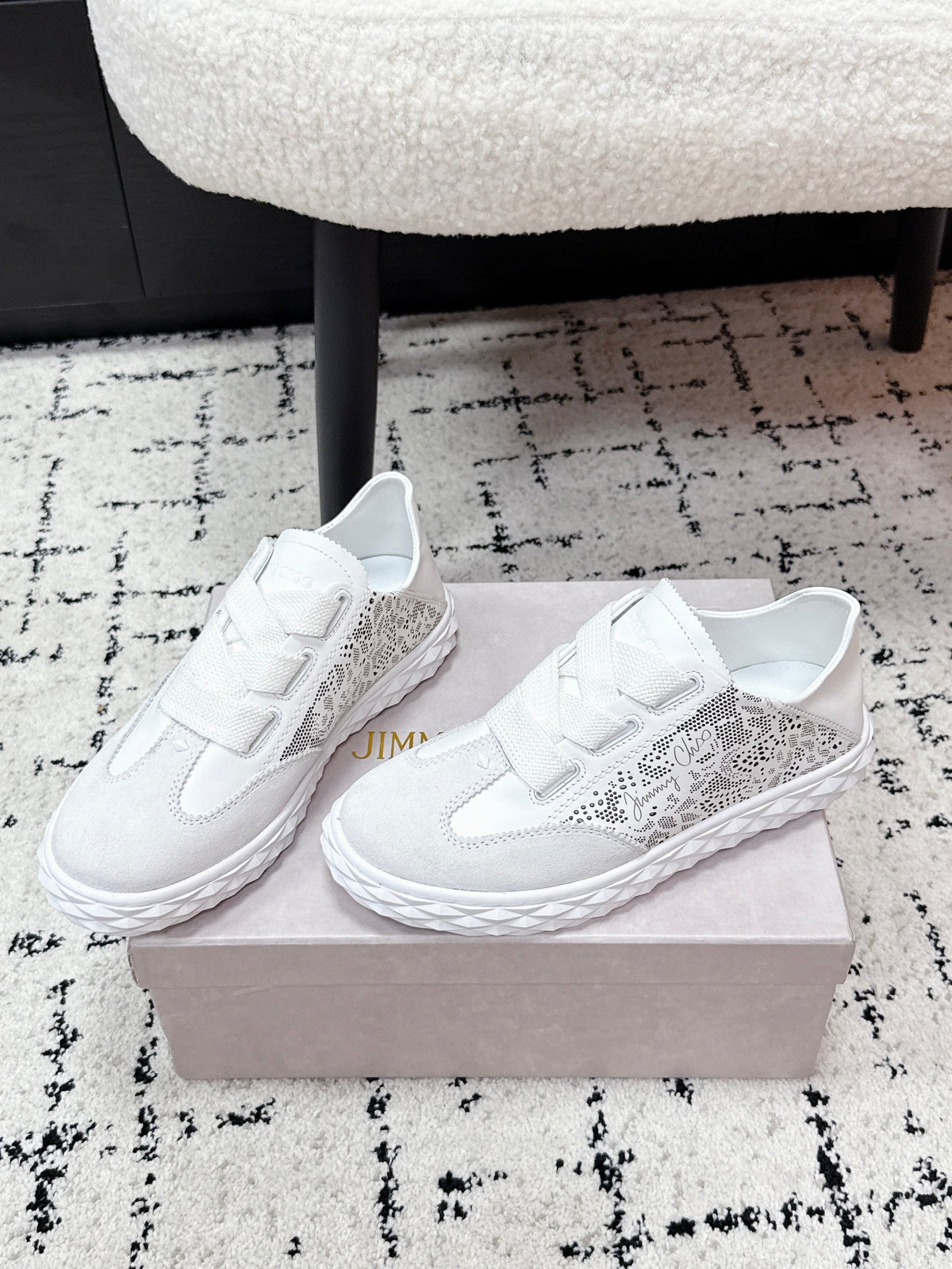 Jimmy Choo 26S Sneakers White Suede 528146