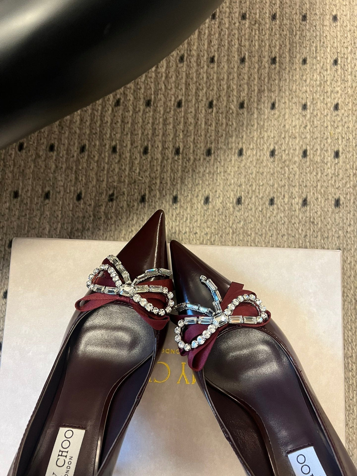 Jimmy Choo 26S High Heels 7.0cm Dark Red Patent Calfskin 629415