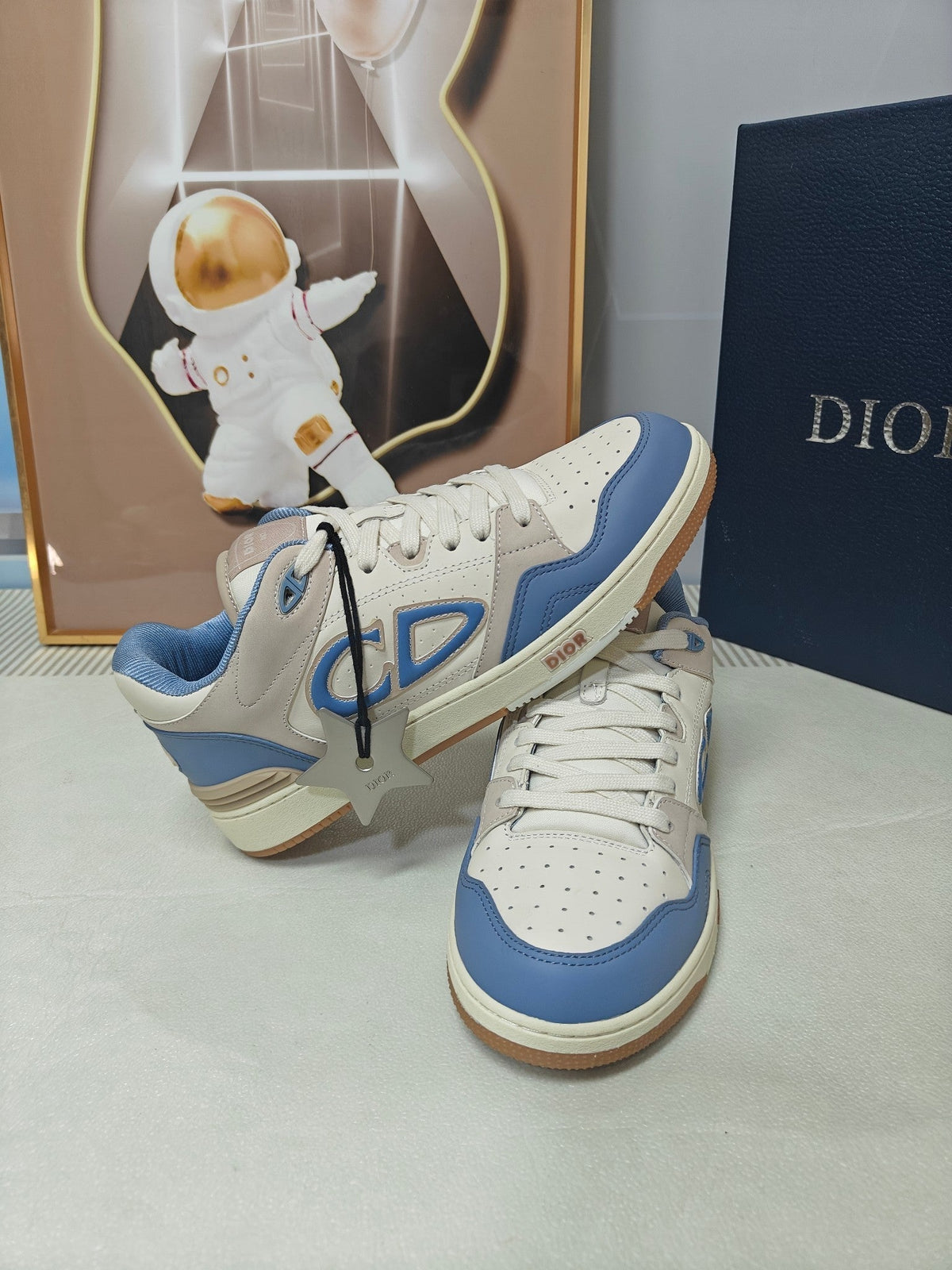 CD 26s Low Top Sneaker White Light Blue Calfskin 391852
