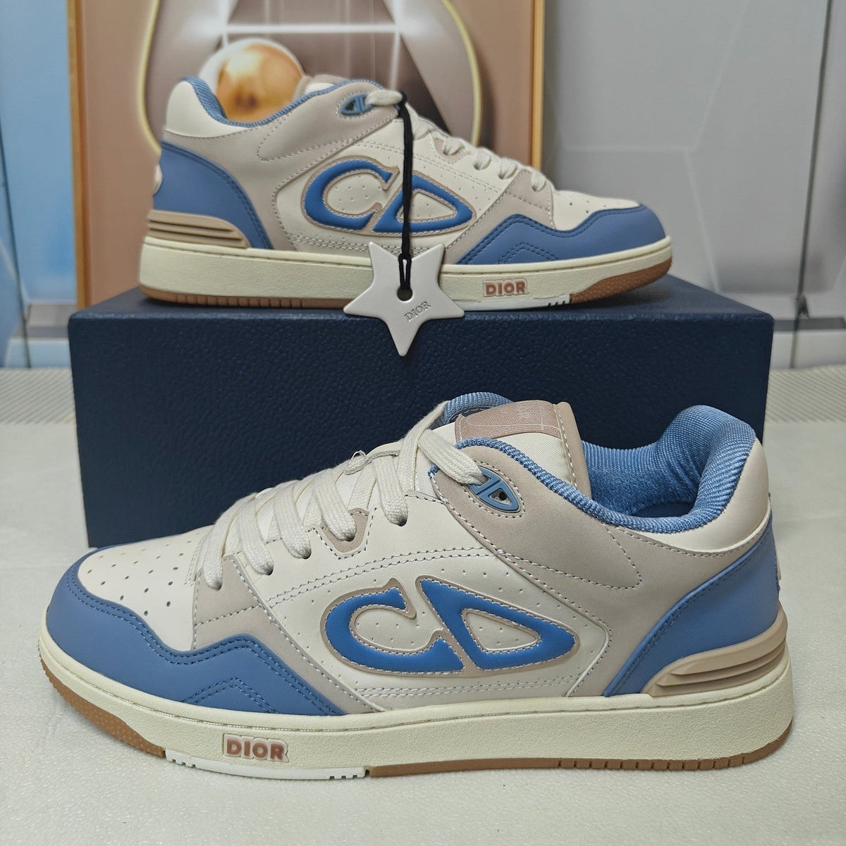 CD 26s Low Top Sneaker White Light Blue Calfskin 391852