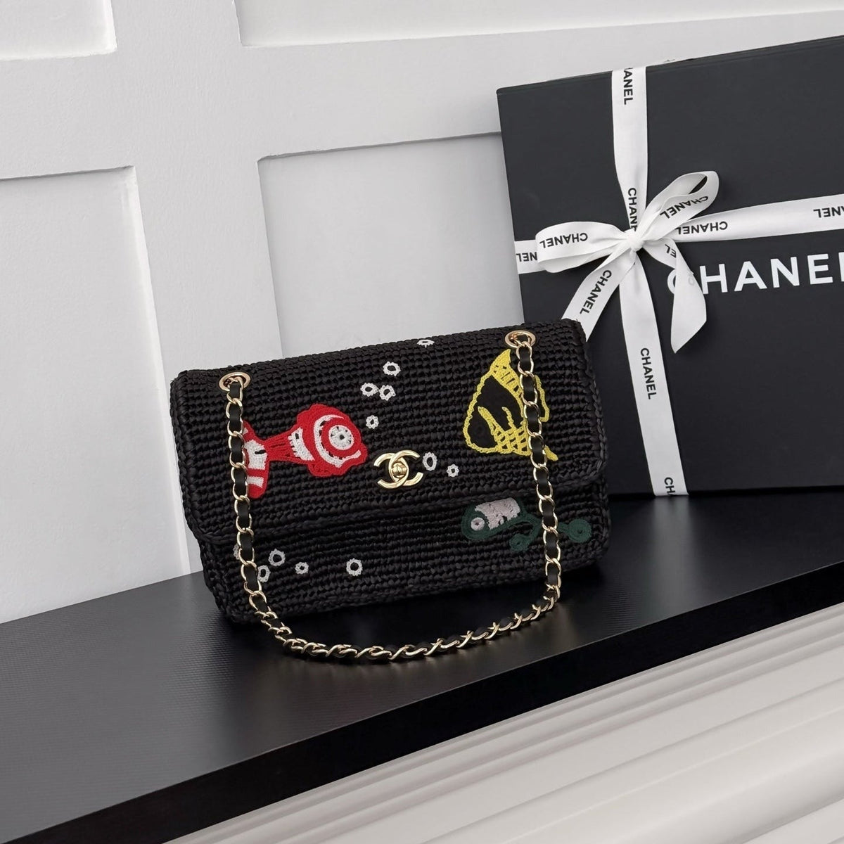 CC 26M Coco Beach CF 25cm Marine Charms Black Raffia 6089