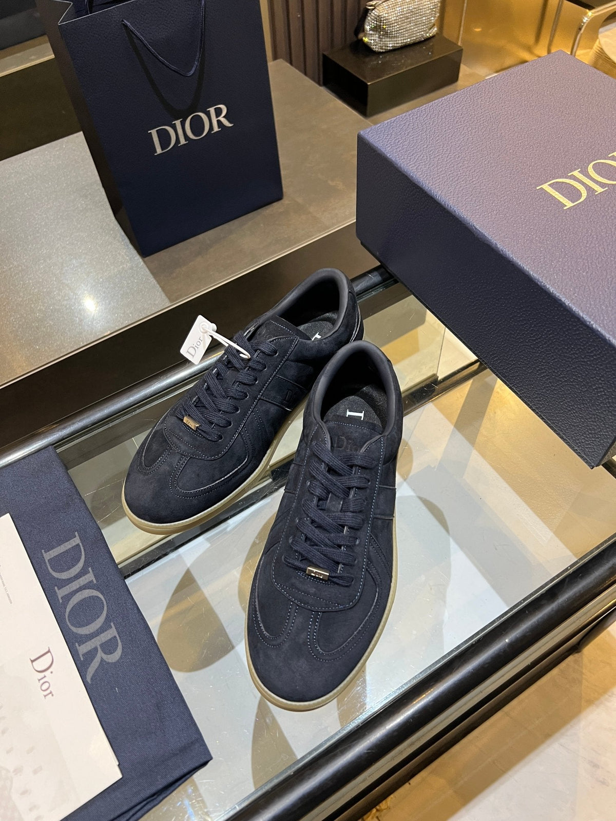CD 26s Low Top Sneakers Black Blue Suede 492015