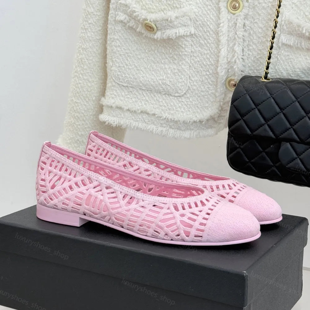 CC 25/26 Ballet Flats Embroidered Cotton Ivory