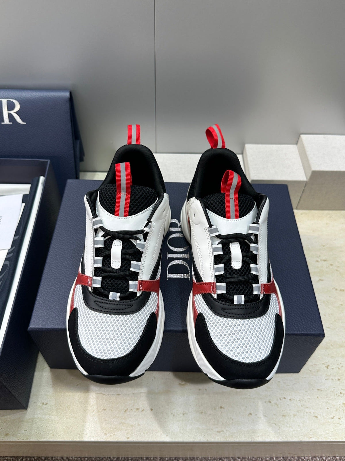 CD 26s Men B22 Sneakers White Black Red Trim 491825