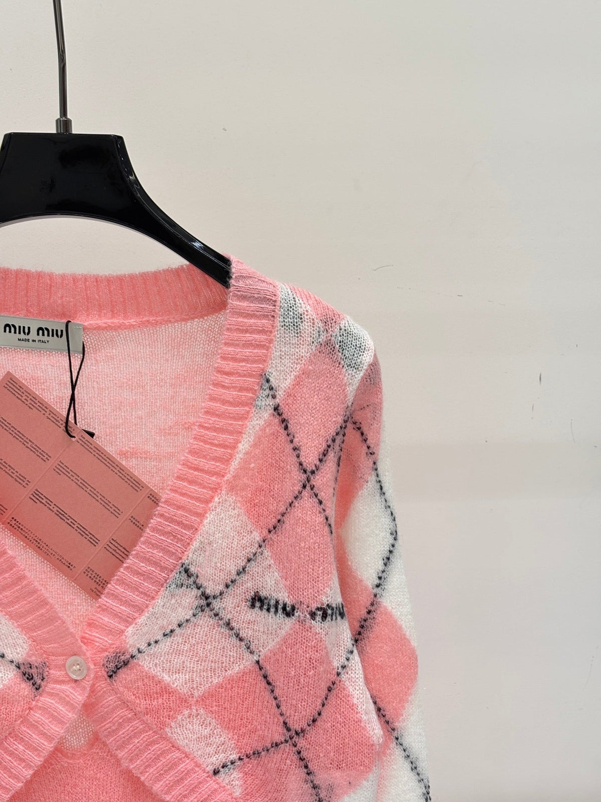 Miumiu 2026 Argyle Cardigan Knit 431816