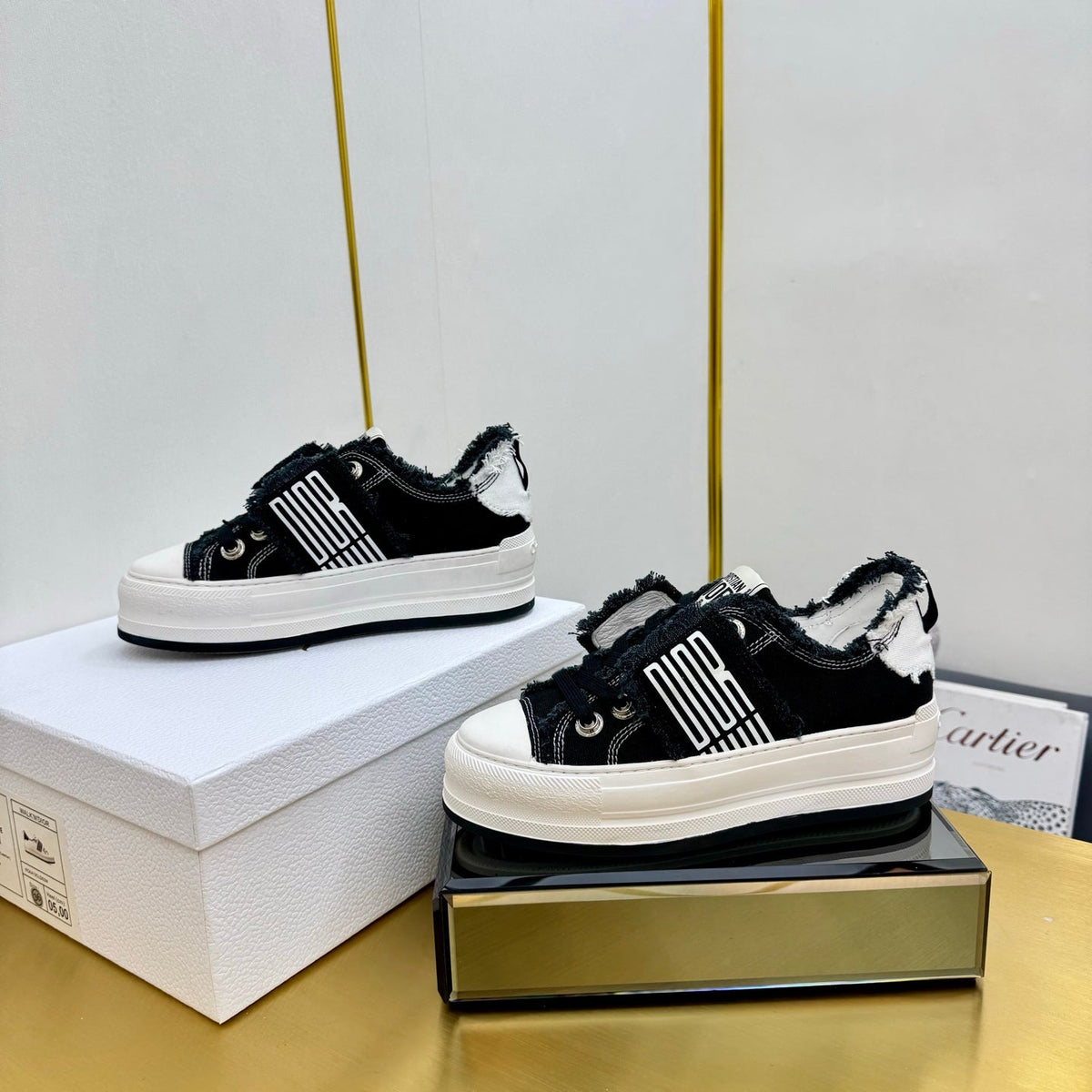 CD 26s Platform Sneaker 50mm Black Canvas 472915