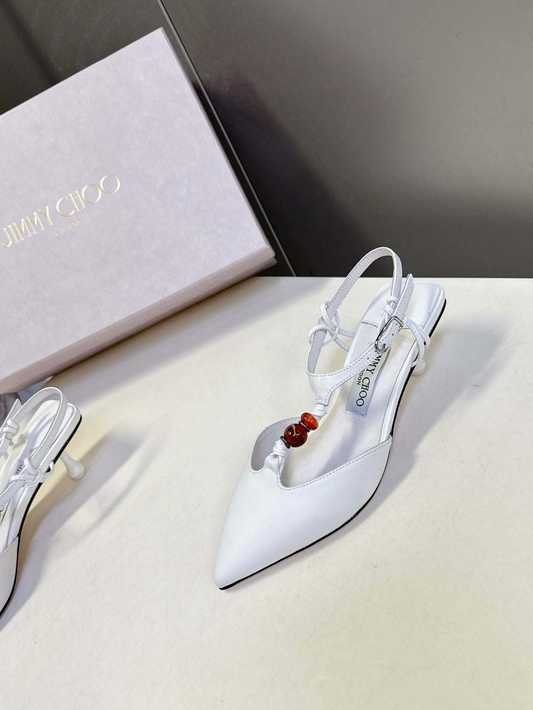 Jimmy Choo 26S High Heels 5.0cm White Calfskin 194762