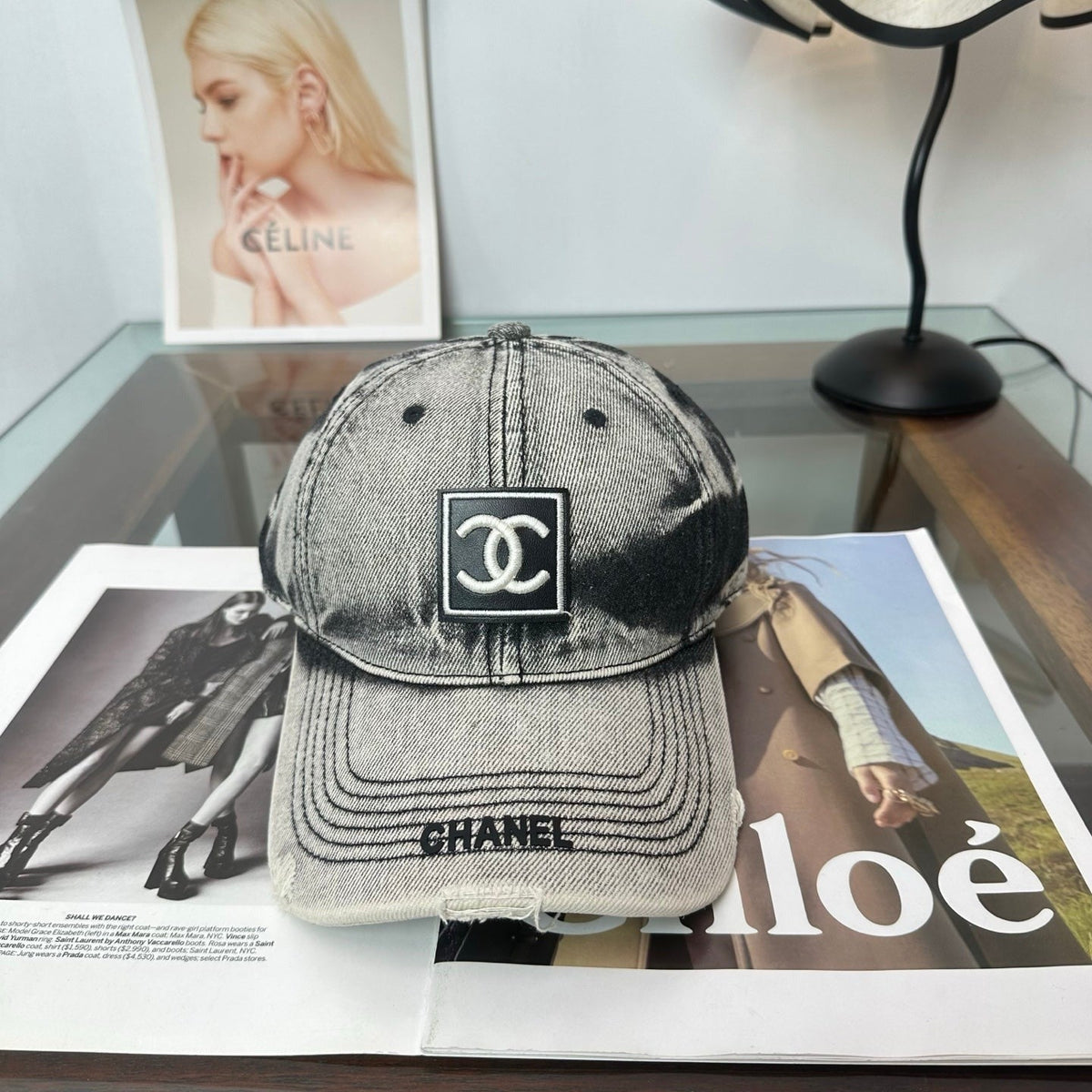 Chanel Denim Baseball Cap Hat 514879