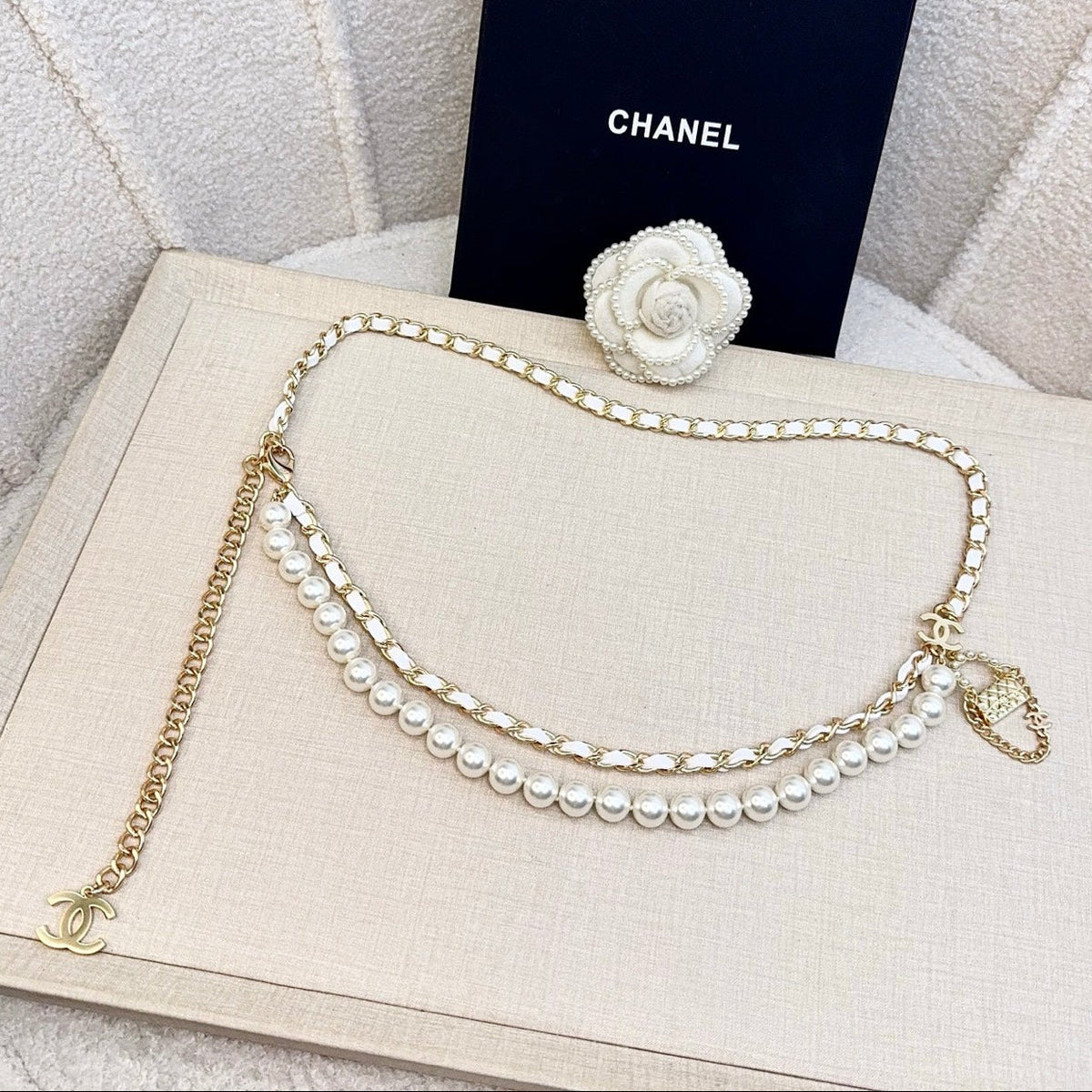 Chanel 2026 Bag Charm Pearl Waist Chain Belt Gold-Hardware 217219