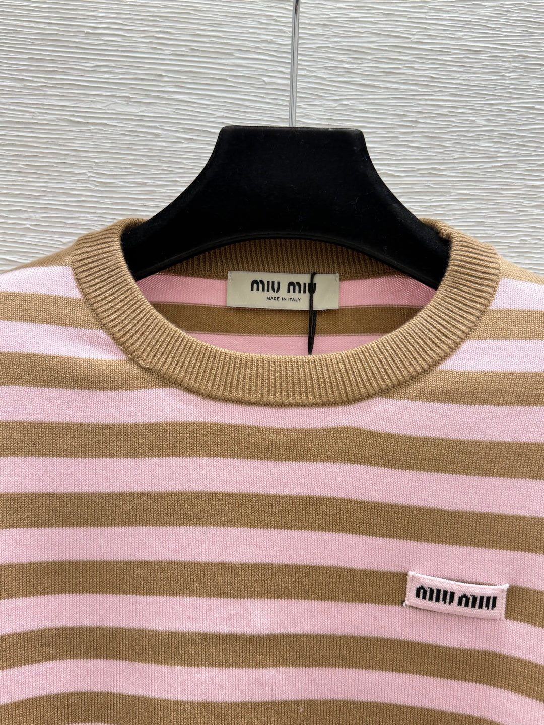 Miu 26FW Striped Knit Sweater Crew Neck Wool 313343
