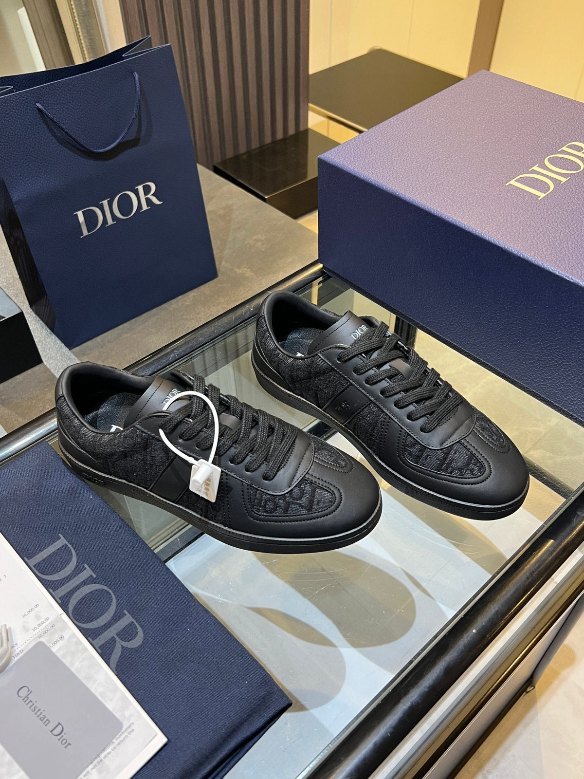 CD 26s Low Top Sneakers Black Dior Oblique Jacquard And Calfskin 728419