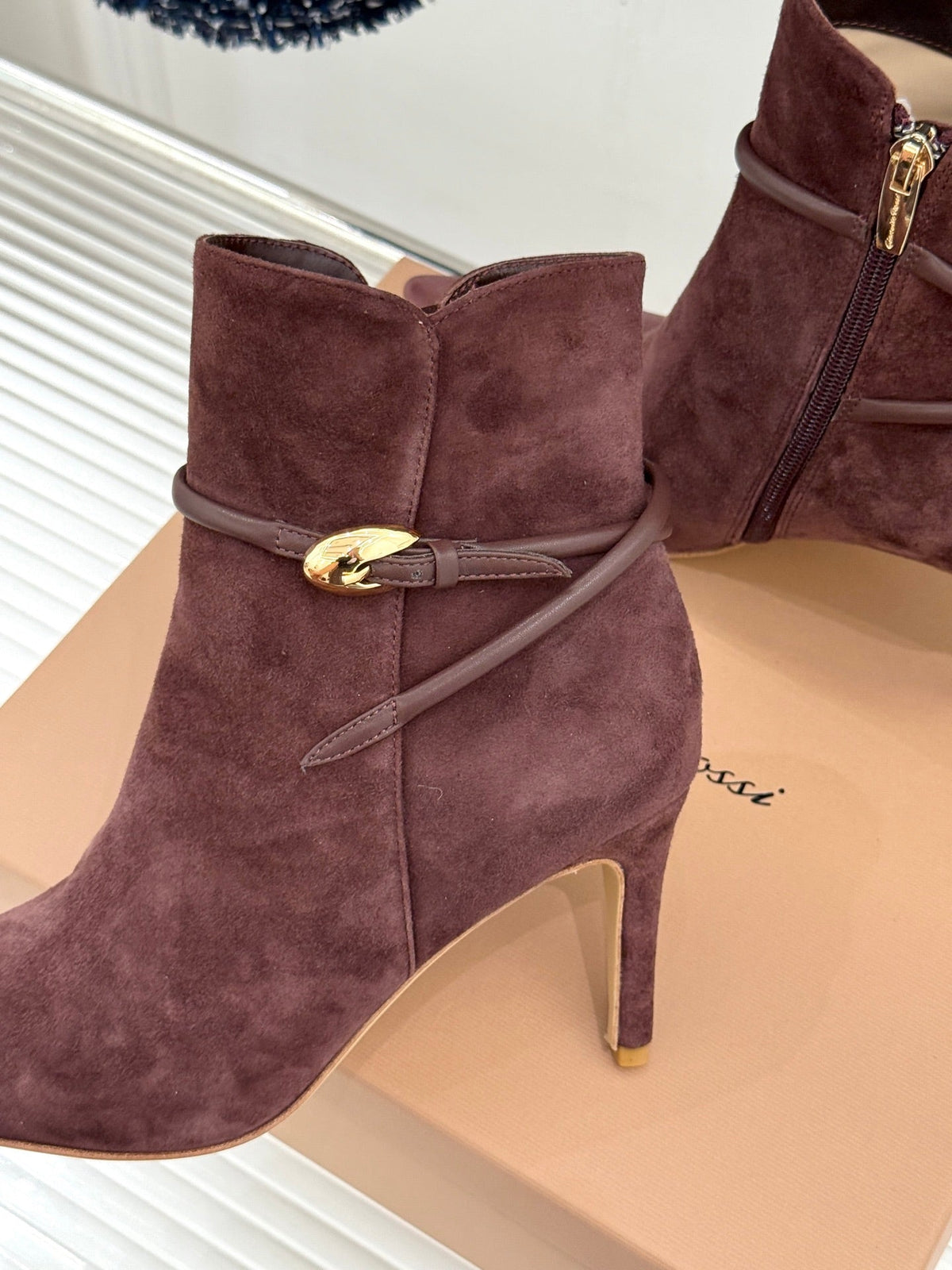GR 26s Jungle Mamba Booties 8cm Burgundy Suede 175080