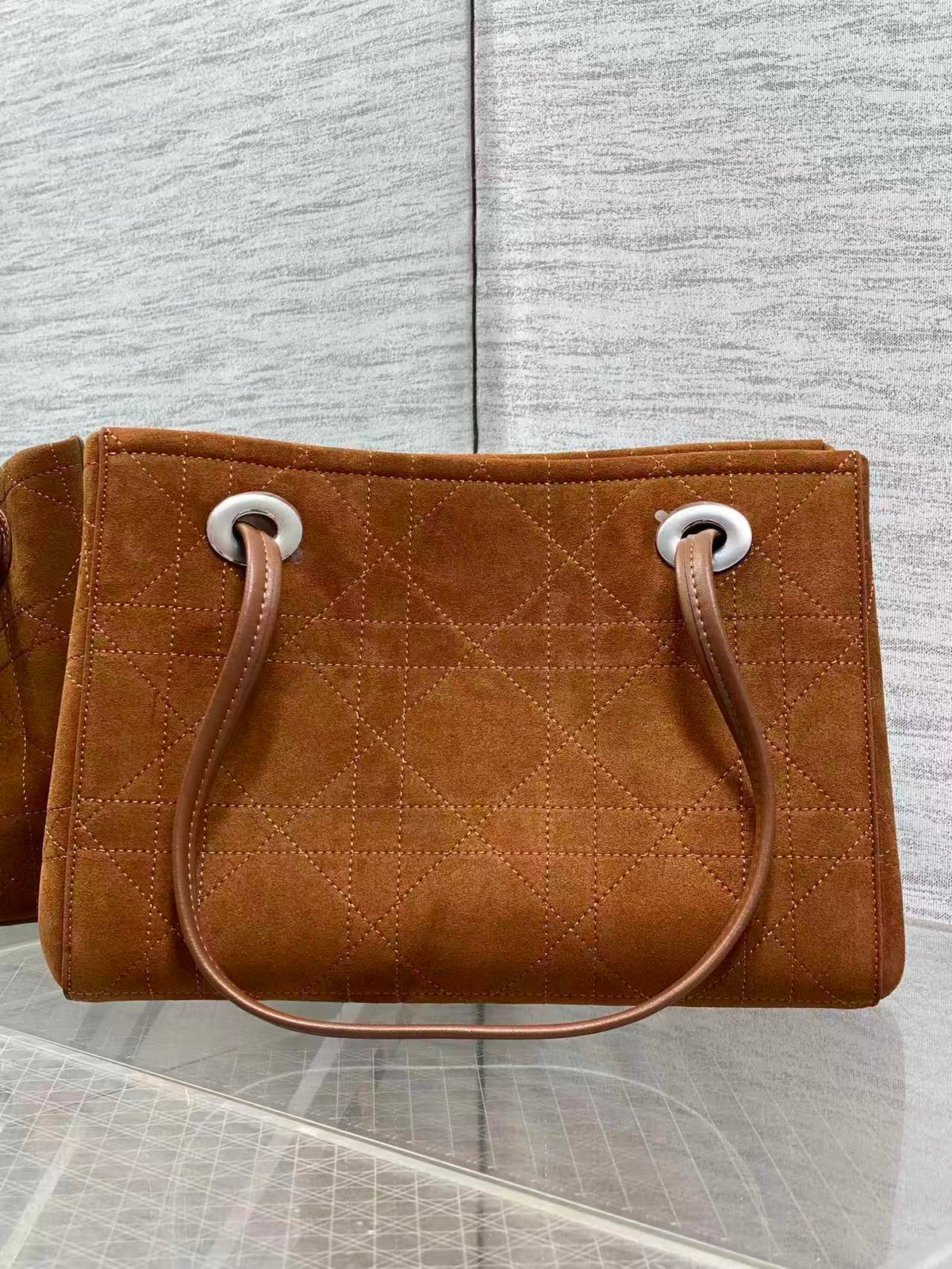 CD Promenade Shopping Bag 27cm Brown Suede