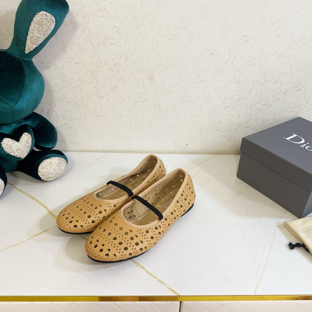 Dior 26s Mary Jane Flats Dark Beige Calfskin