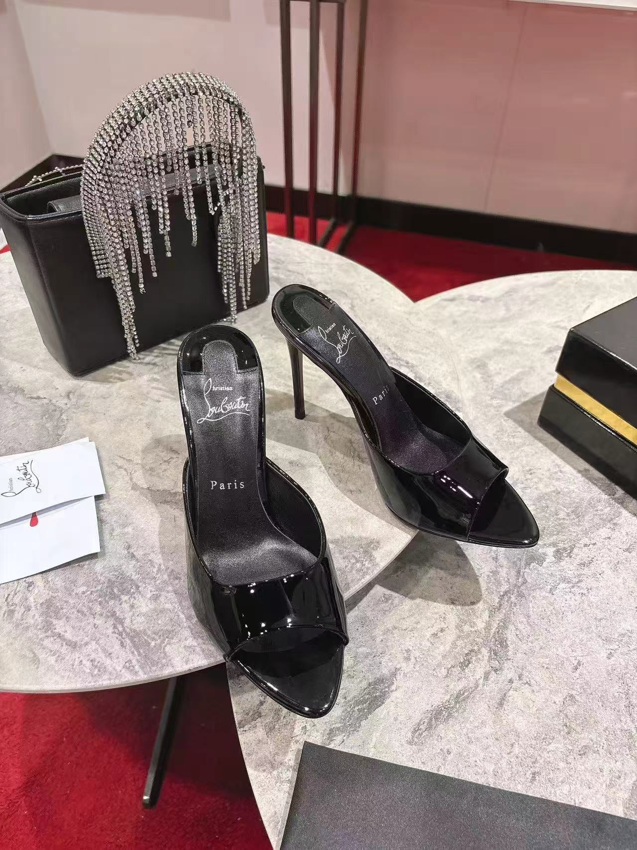 CL Miss Z 80 Mule Black Patent Leather