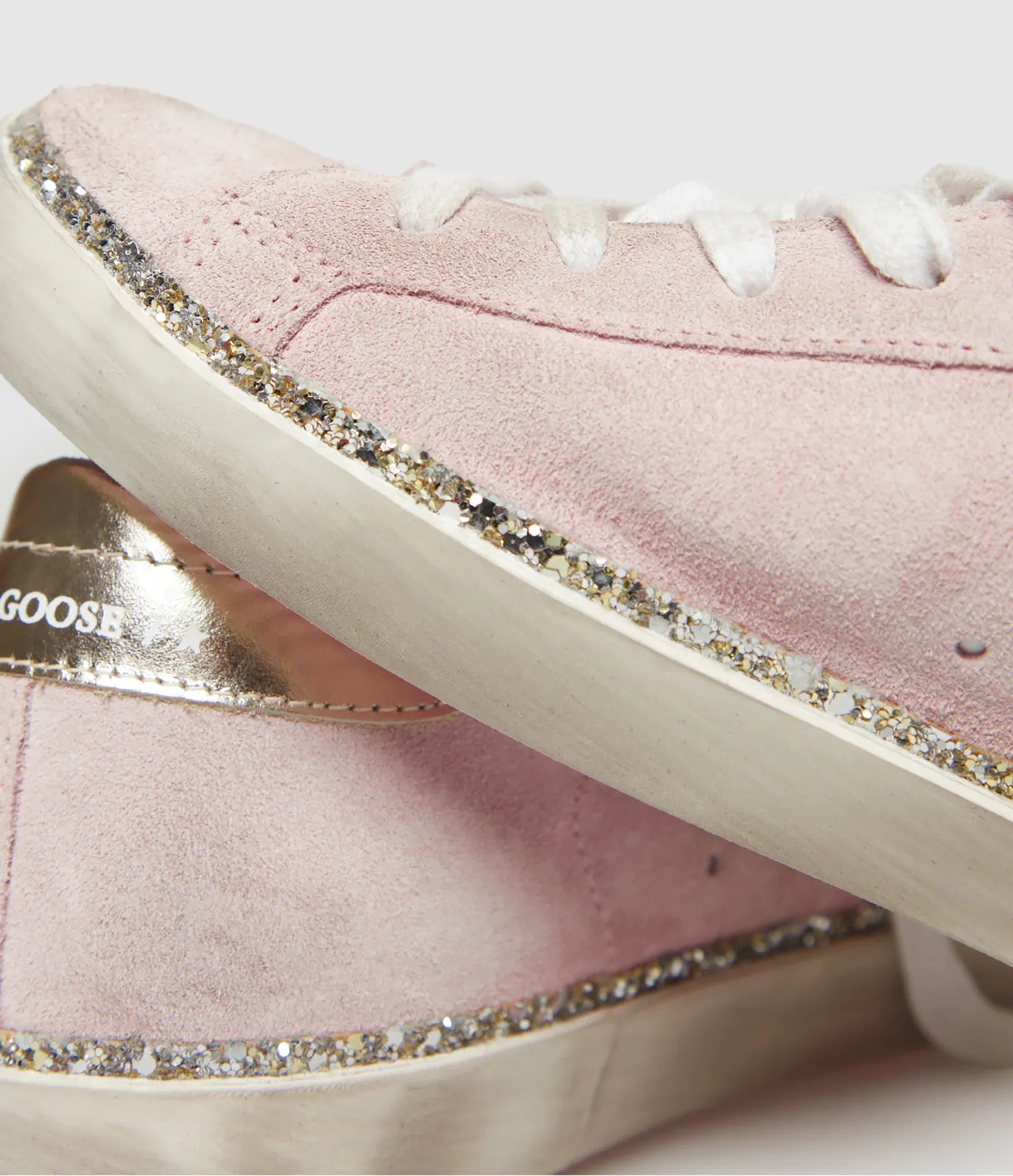 Golden Goose Baskets Super-Star Pink Platinum Suede