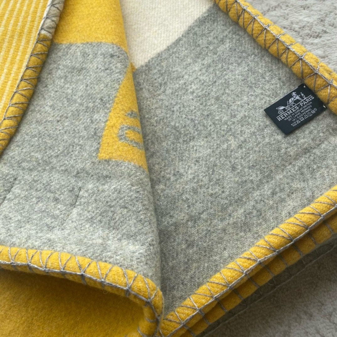 HM Riviera Blanket Yellow Wool Cashmere