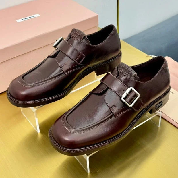 Miu Miu 2026 Monkstrap Loafers Cowhide 981860