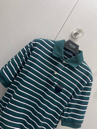 Prada 25 Striped Set Green Cotton 210669